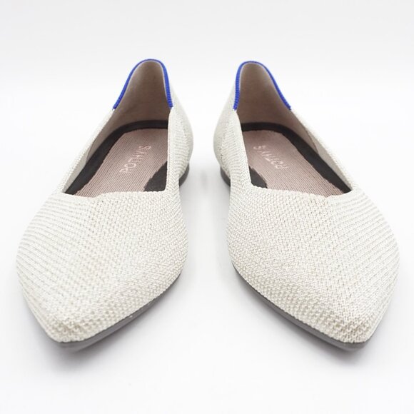 Rothy's Cream Flats with Blue Trim - Picture 2 of 10